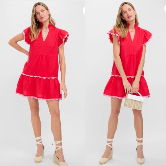 Tuckernuck Dresses & Skirts - NWT Tuckernuck Hibiscus Red Linen Bella Dress Size S